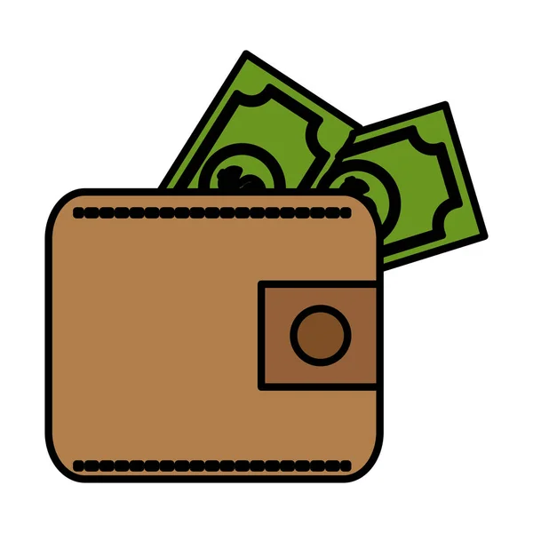 Wallet with money — Stock Vector