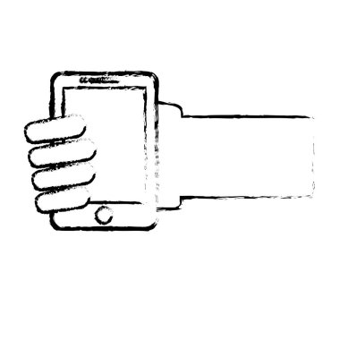 Akıllı telefonu tutan el.