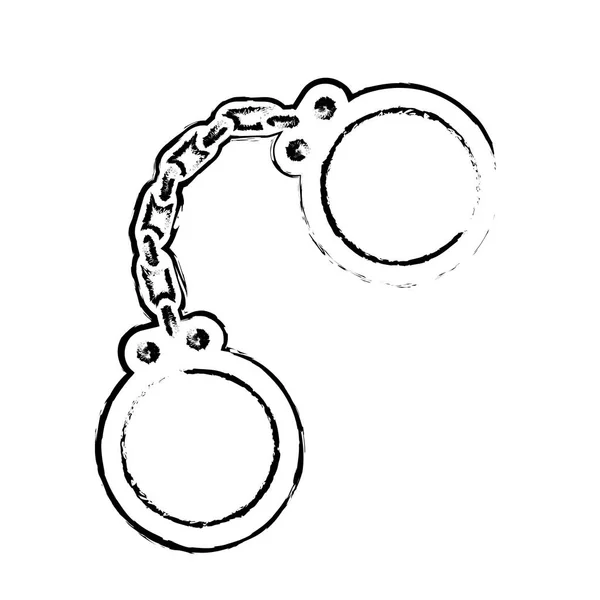 Изображение иконки металлических наручников — стоковый вектор