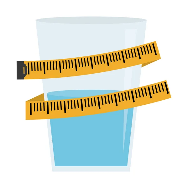 Fita métrica imagem ícone dieta — Vetor de Stock