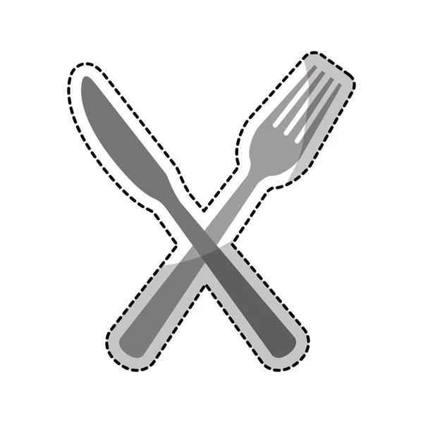 Besteckgabel und Messer Symbolbild — Stockvektor