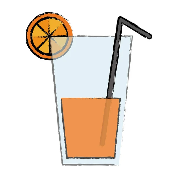 Oranje vruchtensap pictogramafbeelding — Stockvector