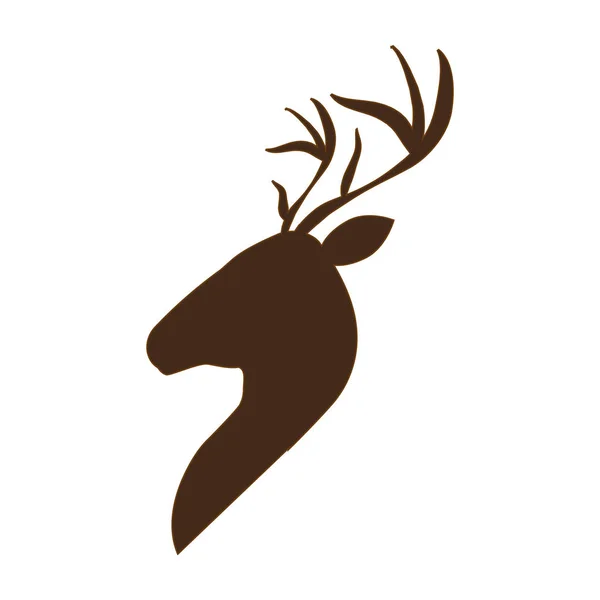 Perfil ciervo icono — Vector de stock