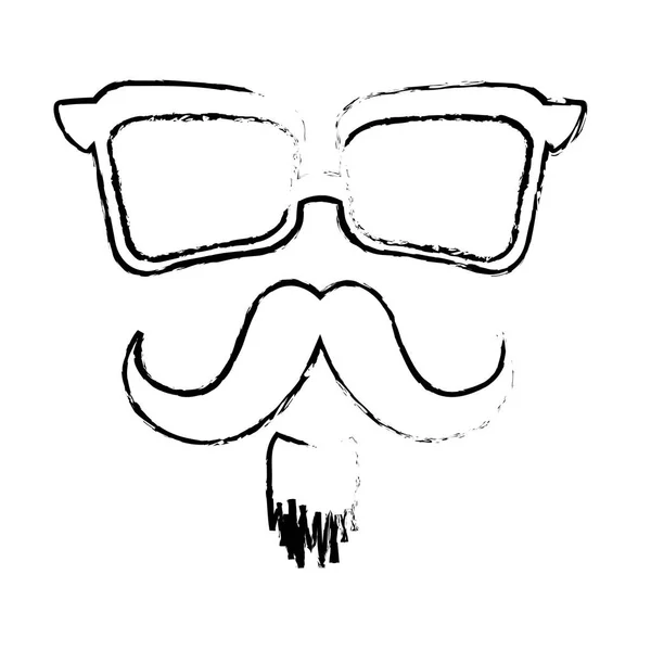 Hipster man pictogramafbeelding — Stockvector