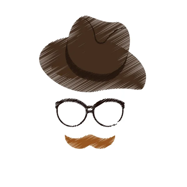 Hipster man icon image — Stock Vector