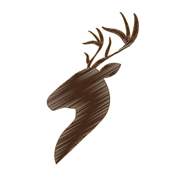 Immagine icona del cervo emblema — Vettoriale Stock