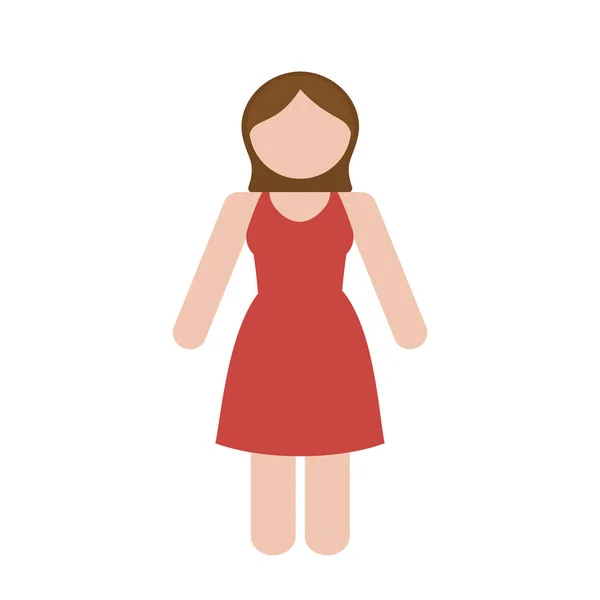 Imagem de ícone mulher sem rosto — Vetor de Stock