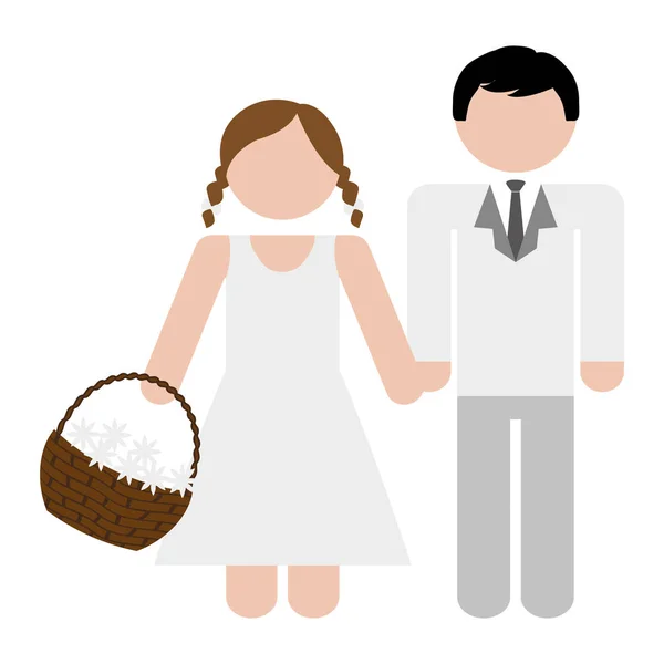 Gambar ikon pasangan pria dan wanita - Stok Vektor