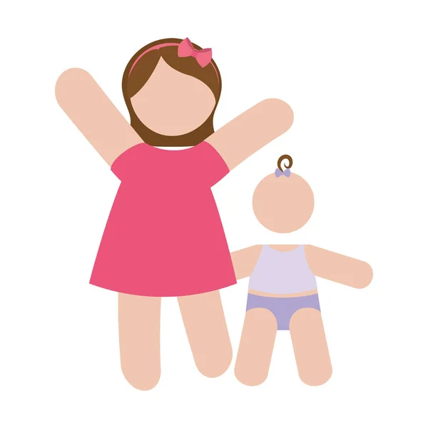 Μητέρα και παιδί εικονίδιο εικόνας — Διανυσματικό Αρχείο