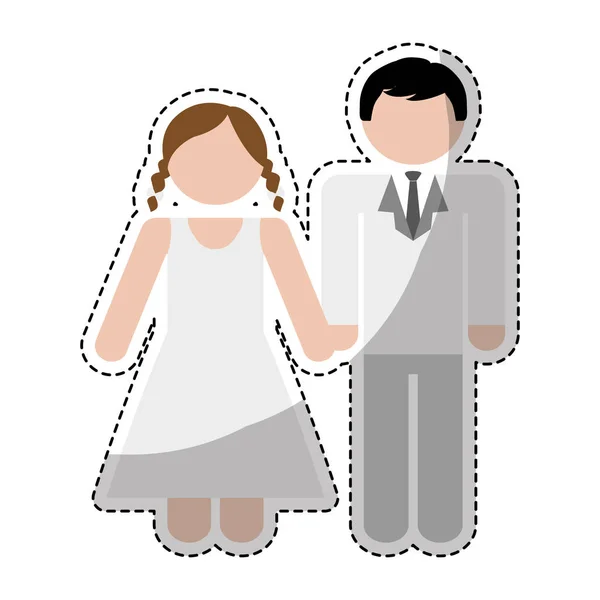 Boda pareja diseño — Archivo Imágenes Vectoriales