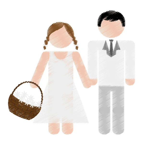 Boda pareja diseño — Archivo Imágenes Vectoriales