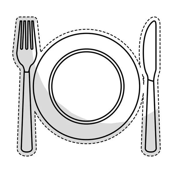 Assiette avec couverts — Image vectorielle