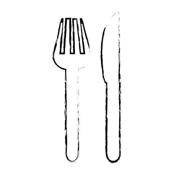 Furculiță și pictogramă cuțit — Vector de stoc