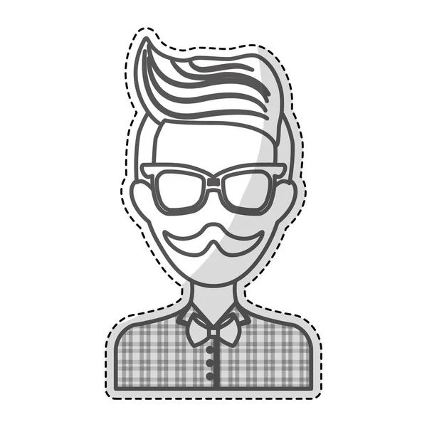 Hipster man icon image — Stock Vector