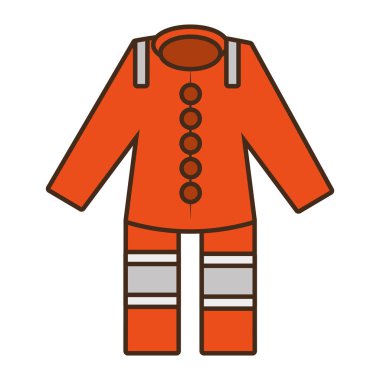 karikatür Turuncu takım genel olarak tek tip işçi koruyucu tasarım