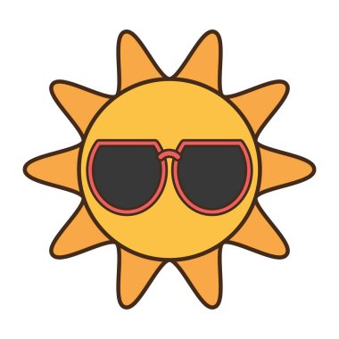 Güneş komik gözlük komik simgesi