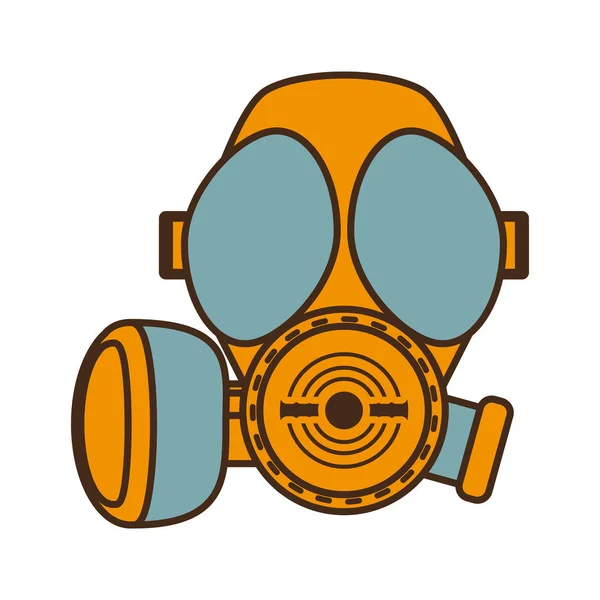 Dibujos animados máscara de gas respiración diseño protector — Vector de stock