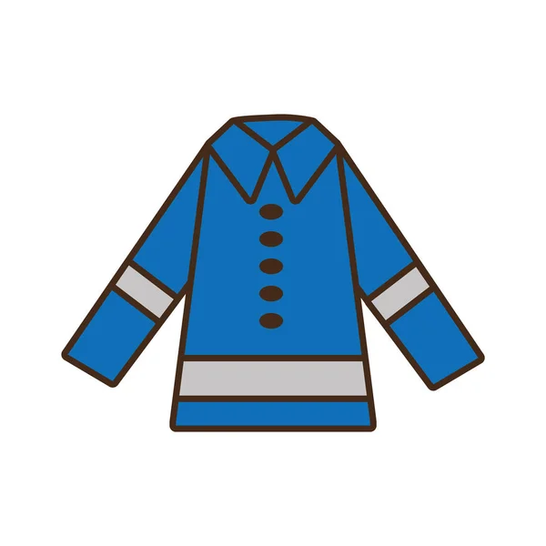 Şeritler tasarım yansıtan çizgi film koruyucu mavi ceket — Stok Vektör