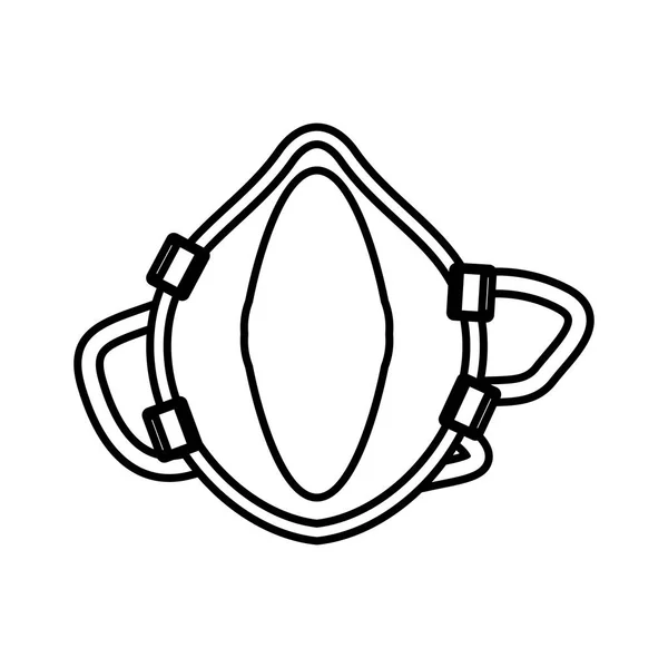 Contorno maschera respiratoria protezione respiratoria — Vettoriale Stock