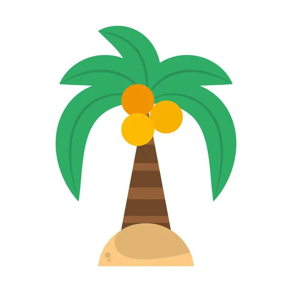 Isla de playa de coco de palma verde — Vector de stock