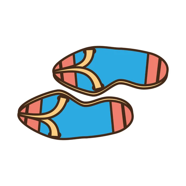 Flip-Flop Sandalen Strand blau und rosa — Stockvektor