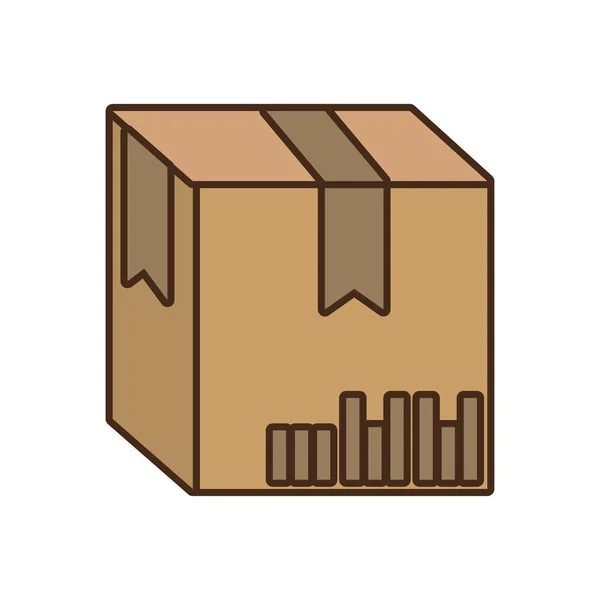 Caja de cartón embalaje icono aislado — Vector de stock