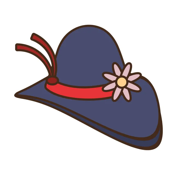 Sombrero femenino elegante icono aislado — Vector de stock