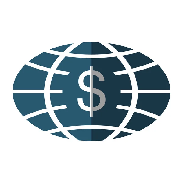 Planet mit Geld-Symbol — Stockvektor