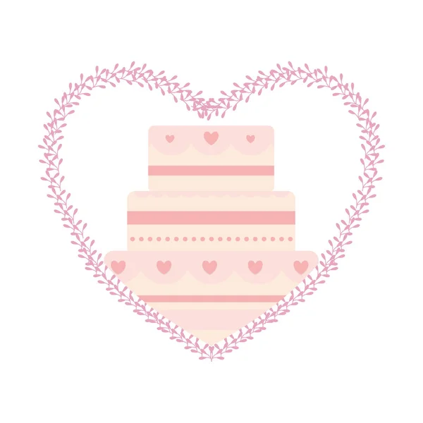 Delicioso pastel rosa aislado icono — Vector de stock