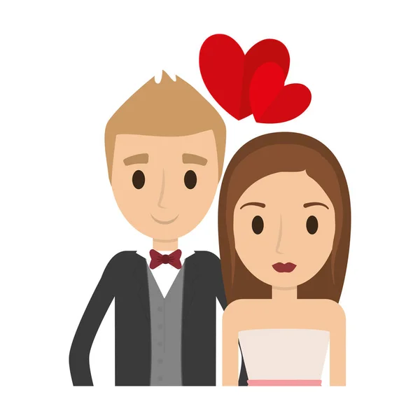 Pareja de recién casados marco decorativo — Vector de stock