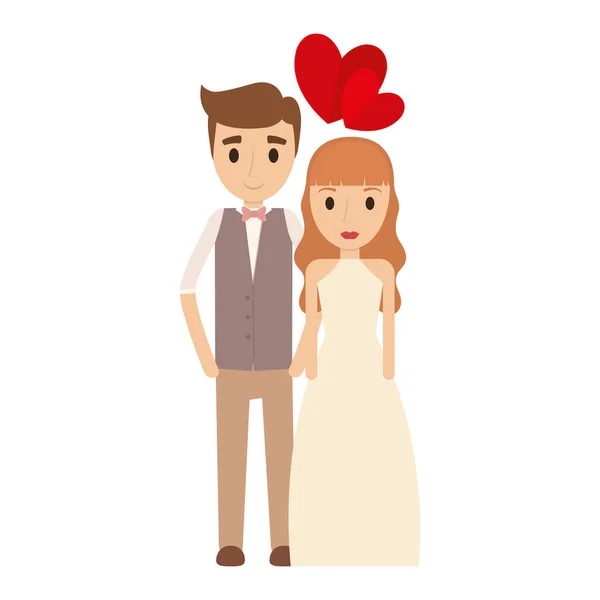 Pareja de recién casados marco decorativo — Vector de stock