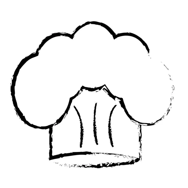 Chapéu chef desenhado ícone acessório —  Vetores de Stock