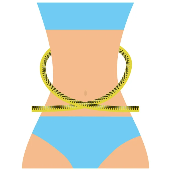 Vrouwelijk lichaam fitness pictogram — Stockvector