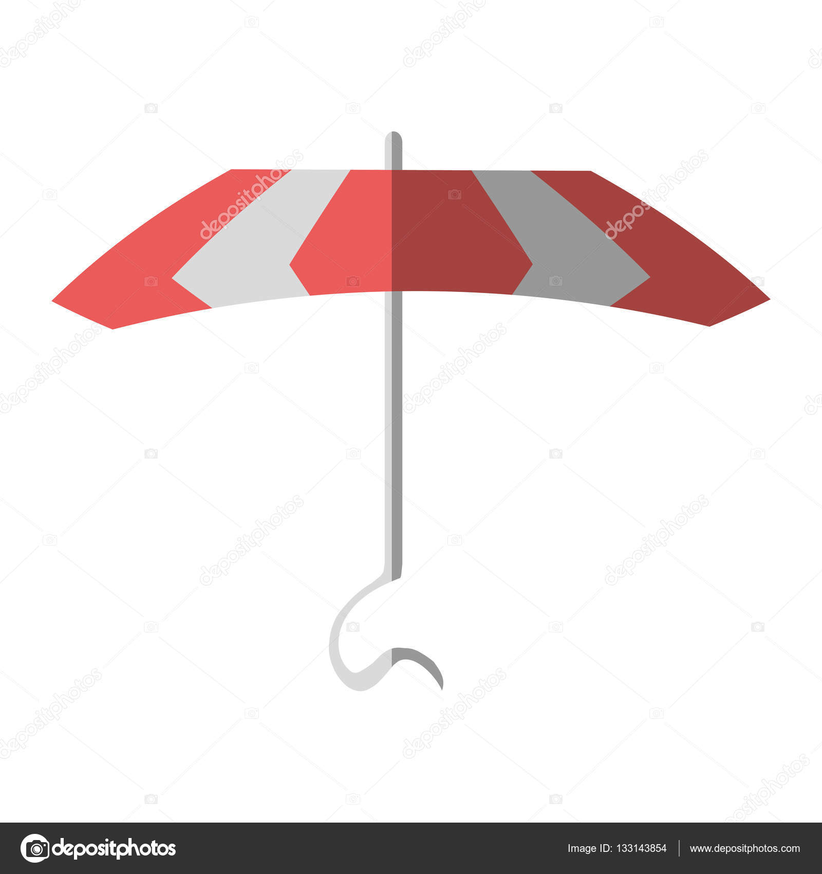 Vacances à La Plage Parasol Rose Dessin Animé Image