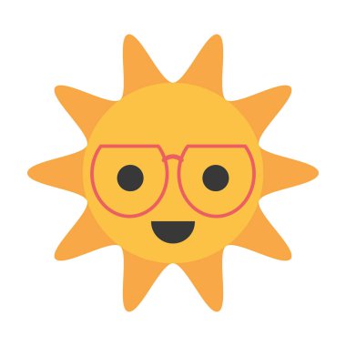 karikatür komik güneş güneş gözlüğü gülümseme ile