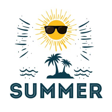 Yaz poster güneşli güneş gözlüğü komik