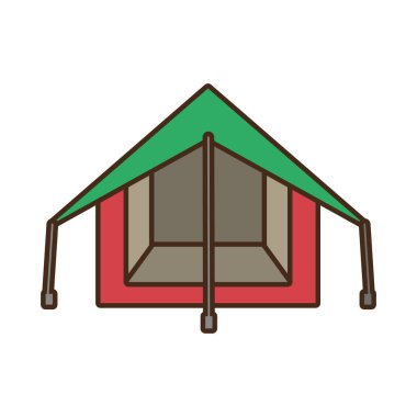 Turizm çadır kamp gezileri yeşil ve pembe