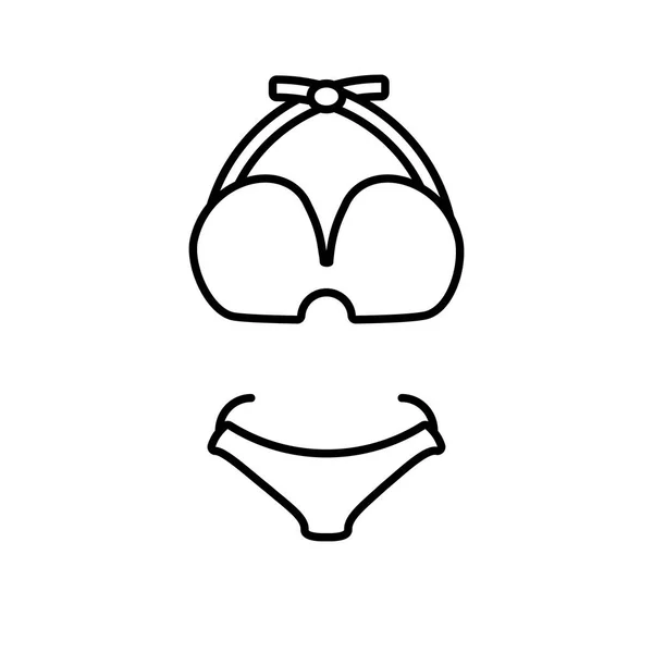 Contorno bikini traje de baño ropa de playa — Archivo Imágenes Vectoriales