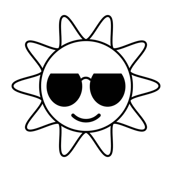 Contorno sol óculos engraçados quente — Vetor de Stock