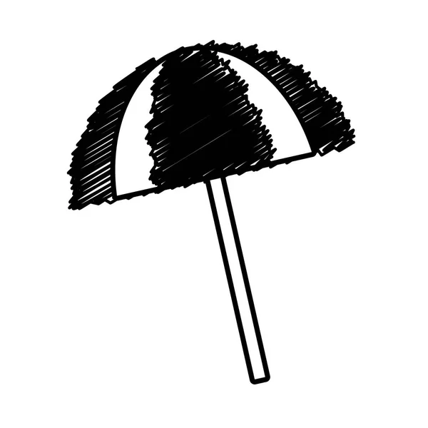 Очертания зонтика пляж защиты от солнца — стоковый вектор