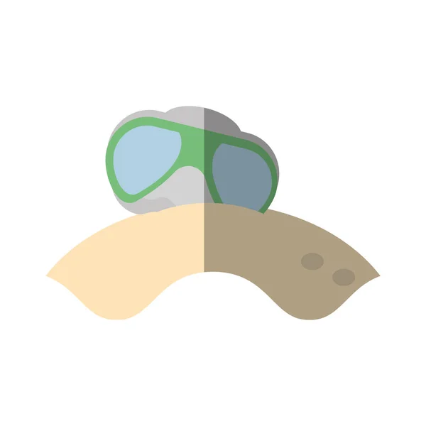 Gafas de dibujos animados lentes de sol playa sombra — Vector de stock