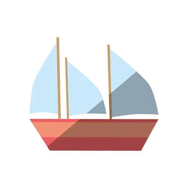 Bateau de dessin animé bateau vacances plage — Image vectorielle