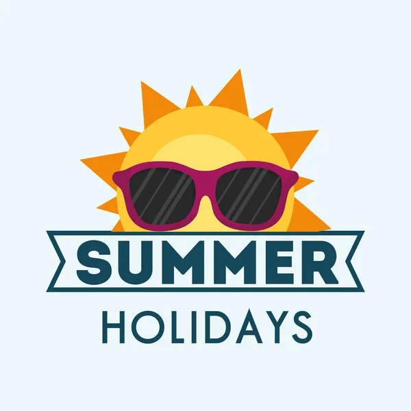 Vacaciones de verano soleadas gafas de sol tarjeta — Archivo Imágenes Vectoriales