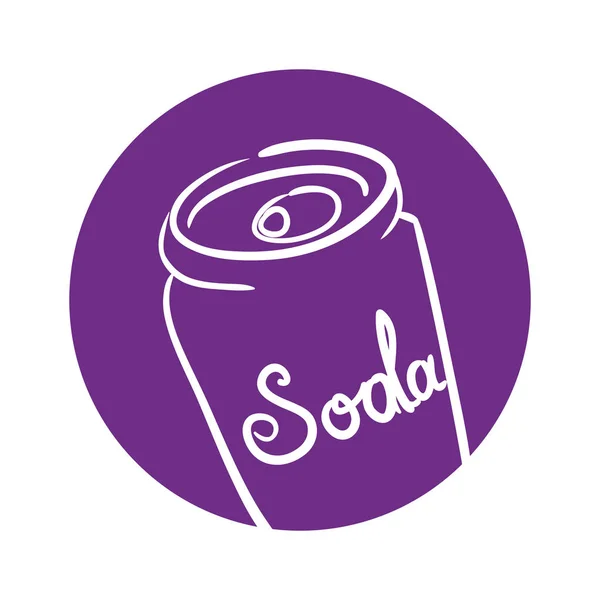 Soda siluet mor daire ile olabilir — Stok Vektör