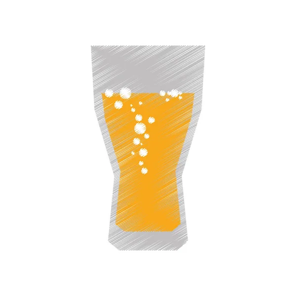 Dibujo de burbujas de cerveza taza de vidrio de color — Vector de stock