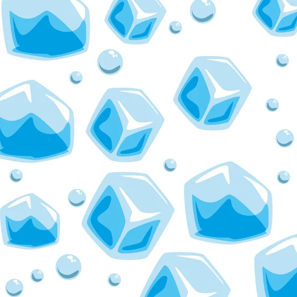 Carta da parati cubetti di ghiaccio solido bolle modello senza soluzione di continuità — Vettoriale Stock