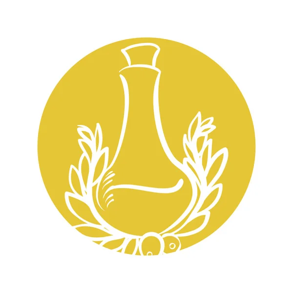 Botella de aceite de oliva emblema etiqueta — Vector de stock