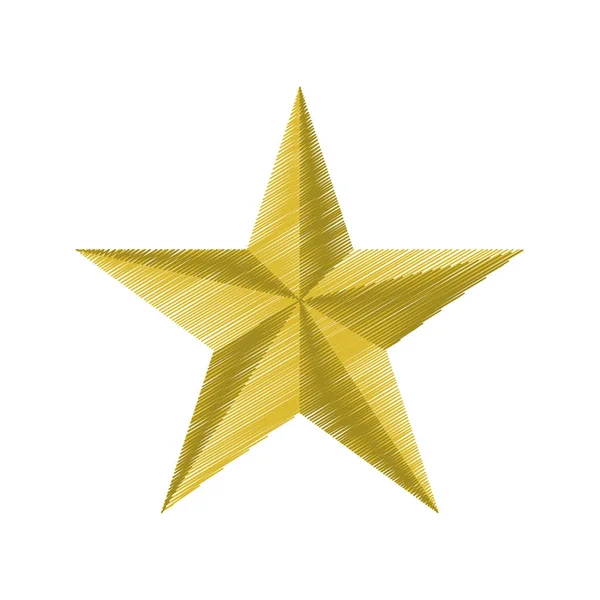 Estrela dourada insígnia ícone gráfico — Vetor de Stock