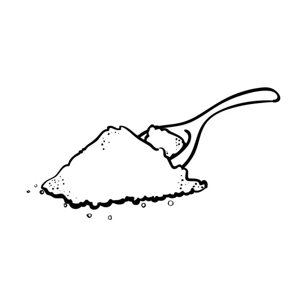 Osnovy, lžící hromádky soli vaření — Stockový vektor