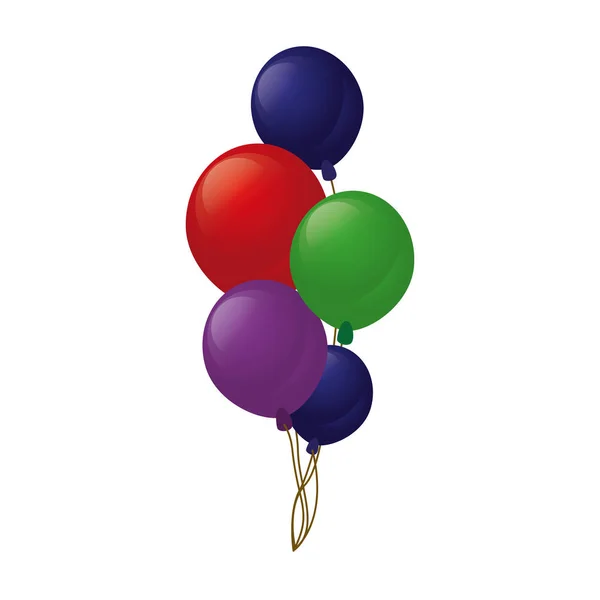 Renkli şube balonlar parti — Stok Vektör